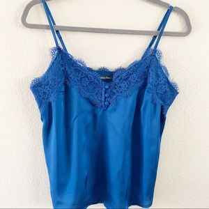 Abercrombie Blue Satin Lace Trim Cami S